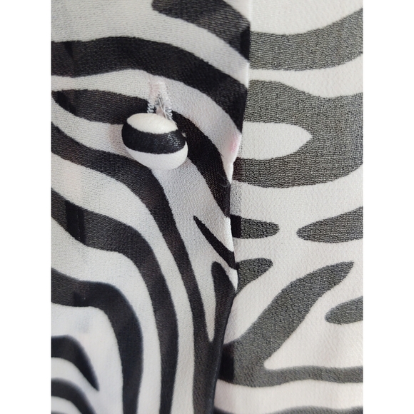 Victoria’s Secret Pink & Black Zebra Print Long Sleeve Pajama Top Sheer Size Med - Picture 9 of 14